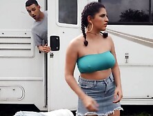 Curvy Latina Chick Coaxes Stepbro To Have Taboo Quickie In Rv