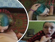 Fucked His Wife's Friend In Her Mouth With His Big Dick When He Was Visiting At The Dacha