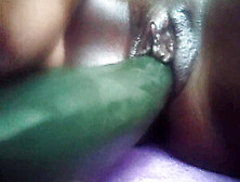 Trying To Fuck Myself With This Big Ass Cucumber.