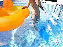 Nippleringlover Lustful Mother I'd Like To Fuck Masturbating Outdoors In Pool Inserting Massive Bangs In Bizarre Stretched Pierc