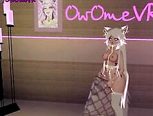 Shy Catgirl Slides On A Performance For You ️solo Masturbation Inside Virtual Reality [Vrchat] 3D Cartoon Model
