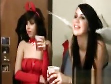 Sexy College Tramps Having Fun At A Cosplay Sex Party
