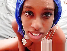Rough Blowjob For Ebony Teen Step Daughter Face Fucking Pov