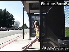 Surprise Cumshot At Bus Stop