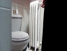 Sweet Girl Shitting Over Toilet