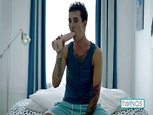 Inked Twink Noah Pounds His Tight Ass Using A Dildo And His Hard Cock!