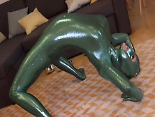 Flexible In Shiny Catsuit - Watch4Fetish