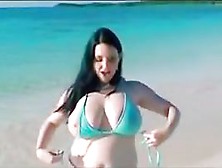 Angela White On The Beach