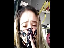 Spanish Babe Masturbating And Squirting On A Public Buss Under Quarantine