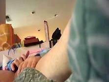 Youngster Mounts Tight Cunt With Gigantic 8 Inch Dildo
