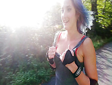 Outdoor Public Showcasing,  Bj & Fuck-Fest In A Forest By A French Skater Girl