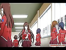 Busty Japanese Hentai Schoolgirl Standing Fucked And Creampie