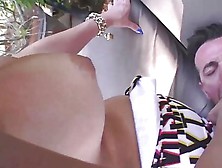 Stunning Tranny Dominates A Dude's Ass And Mouth Outdoors