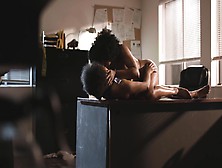 Two Passionate Black Bitches Fucking In The Office