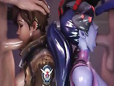 Tracer And Widowmaker Face Banged