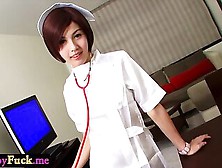 Horny Asian Ladyboy Nurse Shuy Passion Masturbation After Posing Action