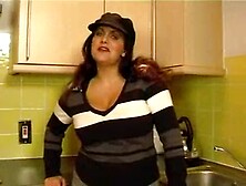 Brunette Woman Shows Huge Tits