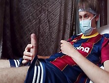 Enthusiastic Barcelona Football Fan Goes Wild And Indulges In Some Steamy Solo Action At Home