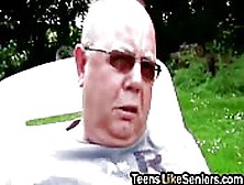 Brunette Teen Sucking Fucking Old Man