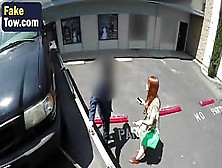 Redhead Chick Blows Long Throbbing Cock In Tow Truck