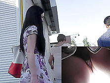Public Upskirt With Woman Accidently Exposing G-String
