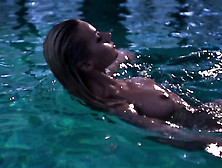 Erotic Body Beauty Swims In Pool