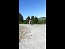 Nice Big Boobs Bounce On Bike
