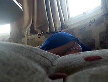 Girl Lies Down In Couch Upskirt