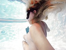 Super Cute Underwater Girls Stripping And Masturbating