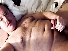 Hairy Cub Edging And Playing With Nipples In Hotel Room While Jerking On Cam With Buddy And Sprays Big Load And Cumshot