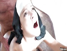 Freaky 18 Year Old Nun Gets Naked And Fucks An Mature Man Inside