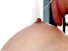 Big Tits Lesbian Masseuse Licking Pussy
