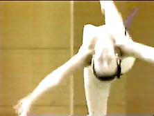 Sexy Romanian Gymnast Doing Her Exercises Topless