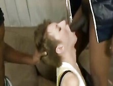 White Femboy Is Being Destroyed With Two Big Black Cocks