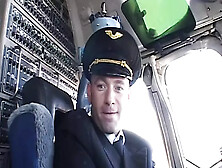 Randy Pilot Fondles Sexy Brunette In The Cockpit