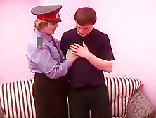 Chubby Policewoman Fucking Younger Guy