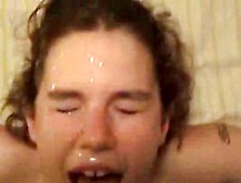Curly Girlfriend Gets A Mouthful Of Thick Semen From Her Hubby