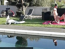 Sex Around The Pool Inside A Swinger House