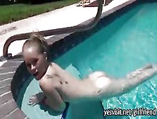 Naughty Teen Blonde Gf Banged Outdoor By The Poolside