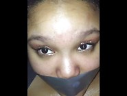 Oiled Up Lightskin Ebony Tits Bouncing & Mouth Duct-Taped