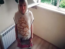 Russian Blonde Eats Her Own Poop