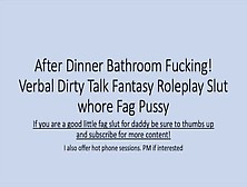 Dinner Turns To Bathroom Fucking.  Using My Boys Vagina Snatch Bare And Deep.