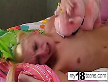 My18Teens - Tiny Teen Masturbate And Fucking Huge Cock Closeup