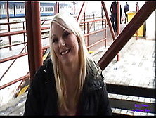 A Fresh Blonde In Exchange For Money Gets Touched And Buggered In An Underpass
