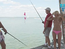 Fisherman Steals Hot Blonde's Shirt