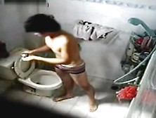 Spycam Chinese Twink Caught Masturbating On Toilette