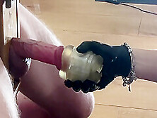 Close Up Femdom Edges Cock To Ruined Orgasm In A Glass 5 Min