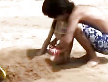 Skinny Asian Teen Fucked At The Beach