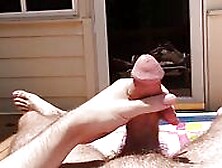 Cumming While Outside Tanning Gay Outside