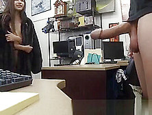 Latina In A Fur Coat Sucking Dick In Pawn Shop Office